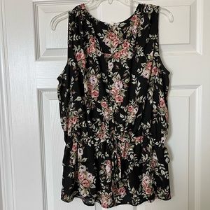 Pleione floral peplum top Large